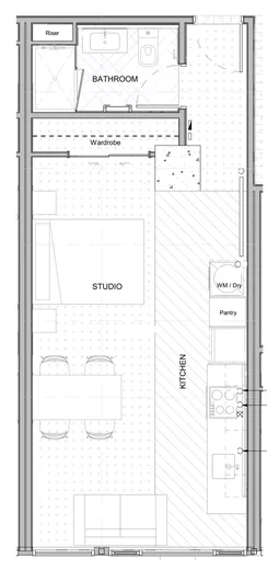 Floor plan, studio plan type 12