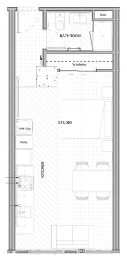 Floor plan, studio plan type 13